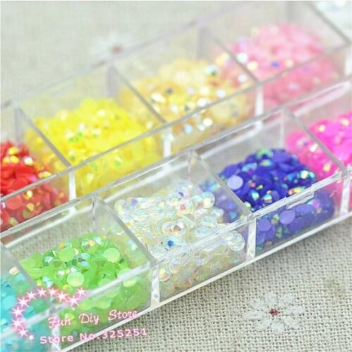 3mm mix color round jelly rhinestones approx 3000pcs fashion DIY garment beads accessories free shipping