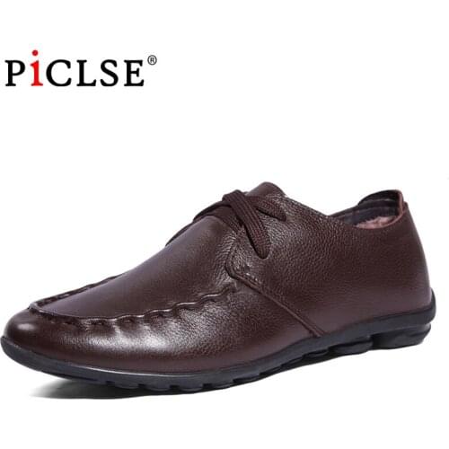 Big size Genuine Leather Men Loafers shoes Casual Leather Shoes Men Driving shoes Warm Moccasins Man Winter Shoes Zapatos Hombre