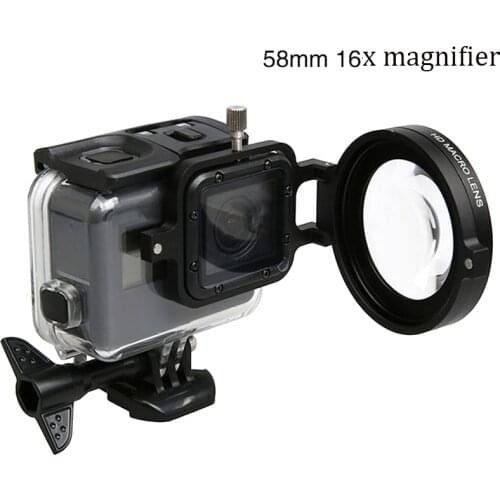 Go Pro hero 5 6 Macro Close Up 16 Magnifier 16x Magnification Lens filter and 10x magnifier adapter for GoPro Hero 5 6 7 Black