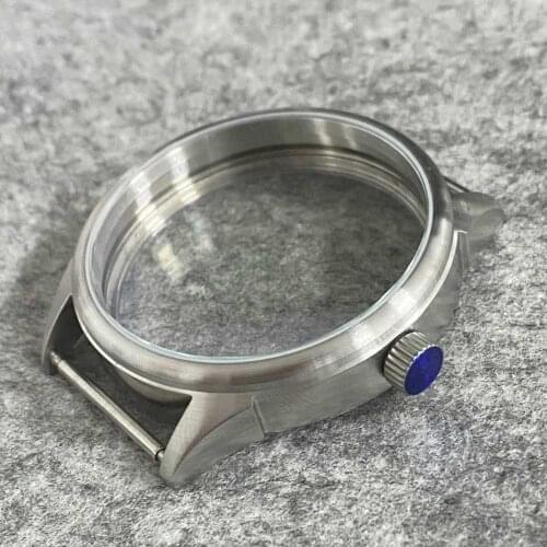 42mm Frosted Transparent Bottom Watch Case Frog Leg-shaped Case Suitable for ETA 6497/6498 Seagull ST3600/ST3620 Movement