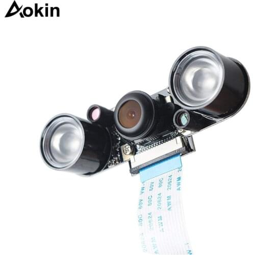 Raspberry Pi Camera Night Vision Adjustable-Focus Module 5MP HD Webcam Video Wide Angle Fisheye Lens 1080p for Raspberry Pi 4B/3