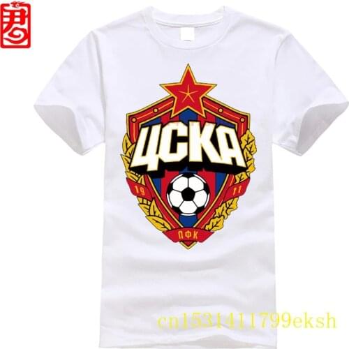 Designer t shirt The central cska Moscow Russia LOGO T-shirt Top Lycra Cotton Men T shirt New Design High Quality