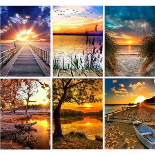 CraftArtGo 5D DIY Diamond Embroidery landscape Full Square Round Rhinestone Mosaic Painting Cross Stitch Flowers Diamond Kit