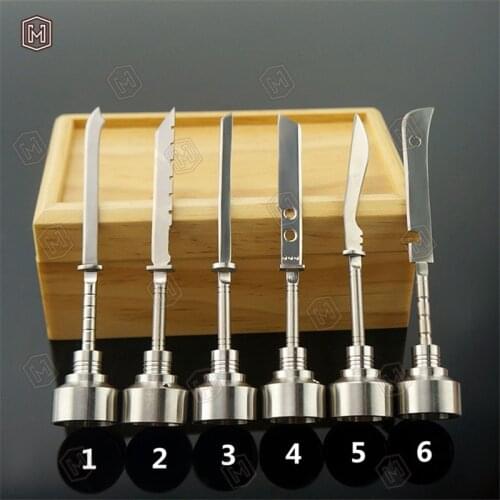 5pcs Domeles Gr2 Titanium Nail Wax Carving Tool Set Bong Tool Set Male/Female Connection Smoke Nail for Smoking Pipe accessories