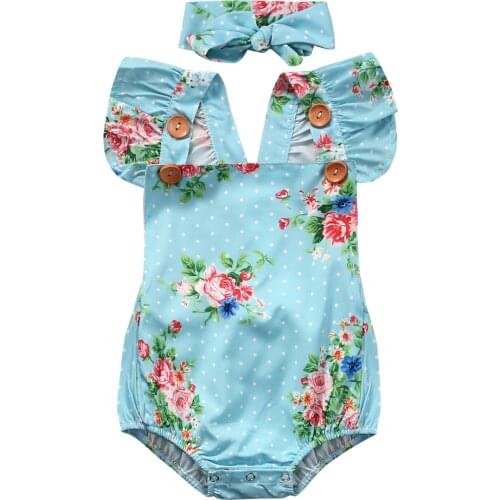 NEW 2020 Newborn Baby Girl Rompers Clothes Sleeveless Clothes Casual Design Bodysuit Cotton With Headband de costumes