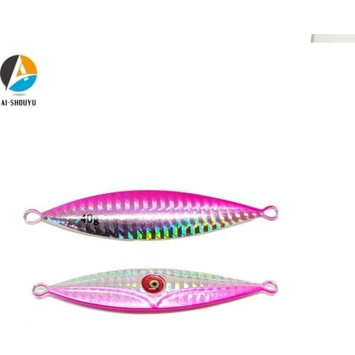 AI-SHOUYU NEW Slow Jig Lead Lure 30g 40g 60g 80g 100g Saltwater Metal Jigs Deep Sea Fishing Lure Cast Wide Shore