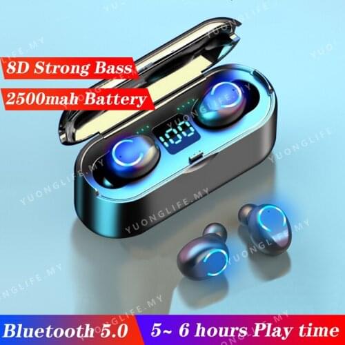 Original TWS Bluetooth Earphones 4D Bass Earbuds In-Ear Fingerprint Touch Control Bluetooth Earbud Sporting Wireless Earphone