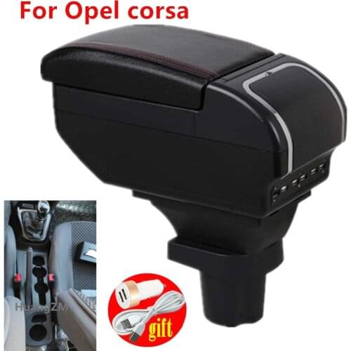 For Opel corsa armrest box central Store content Storage box with USB LED interface 2020