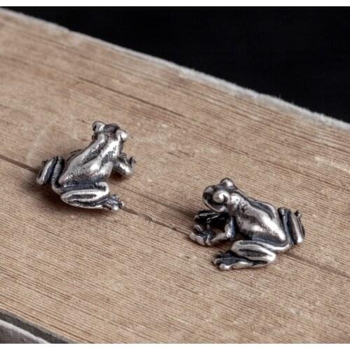 Zavorohin Accessory 100% Solid 925 Sterling Silver Earrings Cute Frog Ear Studs Animal Jewelry Best Gift Earrings Dropshipping