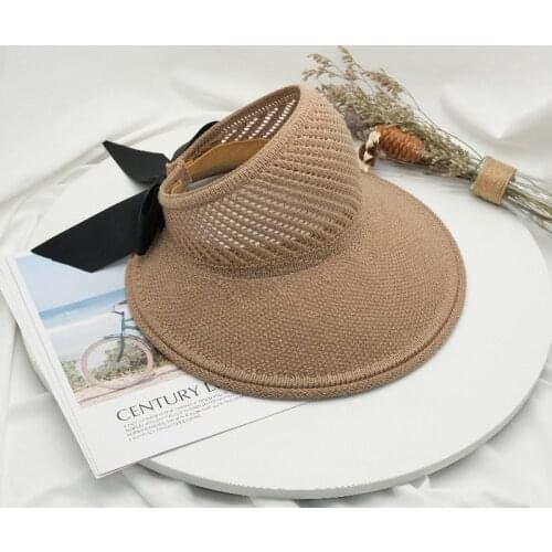 Summer Female Sun Hats Big Brim Classic Bowknot Foldable Fashion Straw Hat Casual Outdoor Beach Cap For Women UV Protected Hat
