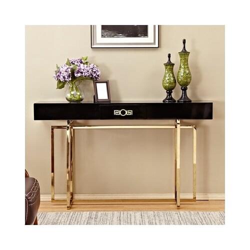 Post modern light luxury porch table stainless steel paint decoration cabinet living room bar table against wall narrow table wi