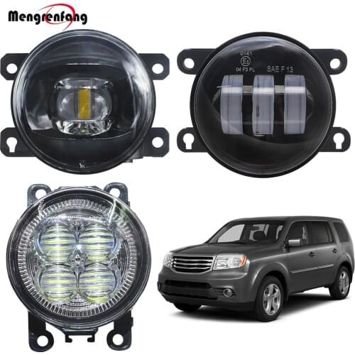 LED Lens Fog Light For Honda Pilot 3.5L V6 2012 2013 2014 2015 Car Front Bumper Fog Lamp Daytime Running Light DRL Accessories