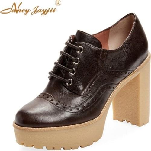 Women Shoes Ladies Lace-Up Cross-tied Pumps Platform Solid Party Super High Square Heel Elegant Fashion Mature Nancyjayjii 2019