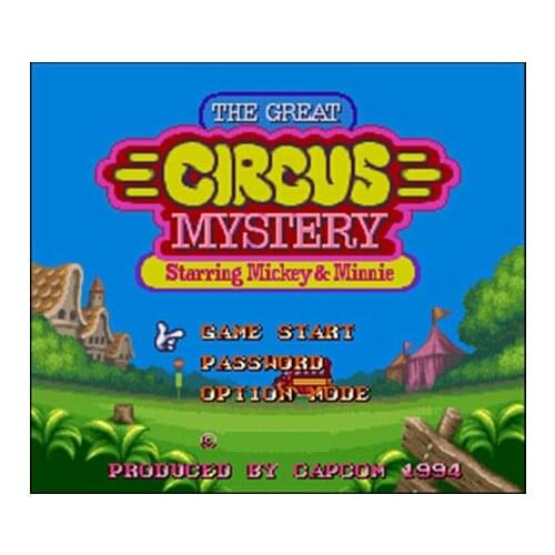 Great Circus Mystery Starring Mickey & Minnie, The 16 bit Big Gray Game Card For NTSC Game Player Drop Shipping