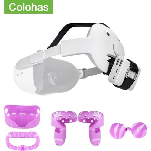 Adjustable Oculus Quest 2 Elite Strap Handle Grip Covers Headband Head Strap Quest 2 Halo Strap For Oculus Quest 2 Accessories