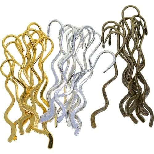 30pcs Vintage Antique Beading Wave Bookmarks With Hoop DIY Making Jewelry Findings Crafts