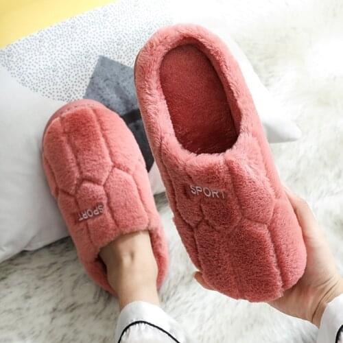 Women Slippers Casual Solid color Winter Cotton Slippers Warm House Slippers Home Soft Non-slip Ladies Girls Cute Fur Slides