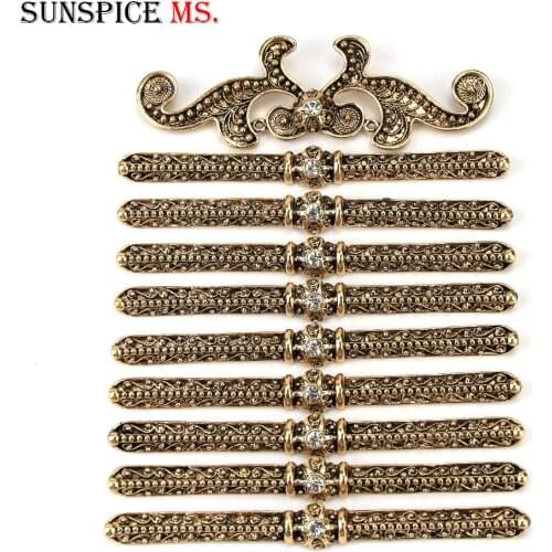 Sunspicems Caucasian Breastplate Chest Protection Wedding Dress Bibs for Women Retro Gold Silver Color Metal Emboss Body Jewelry