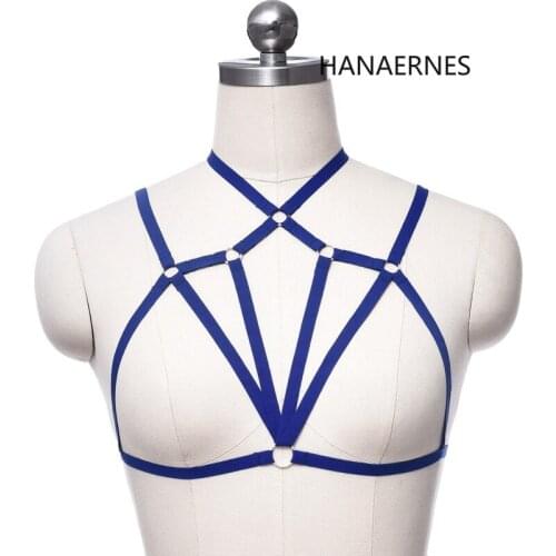 Womens Gothic Sexy Multicolor Lingerie Caged Body Harness Bra Crop Top Strappy Female Gothic Punk Adjustable Garter Bra