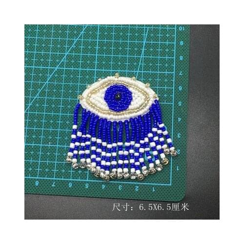 1pc beaded eye Patches for Clothing sew on rhinestonen eyes parches Appliques Decoration Badge parche