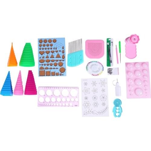 19Pcs DIY Paper Quilling Handmade Tools Set Template Tweezer Pins Slotted Tool Kit Paper Card Crafts Decorating Tools