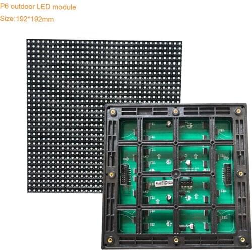 192*192mm P6 outdoor indoor 32*32 pixel SMD led module 8S HUB75 led matrix HD video player display IP65 taxi top screen P4 P6