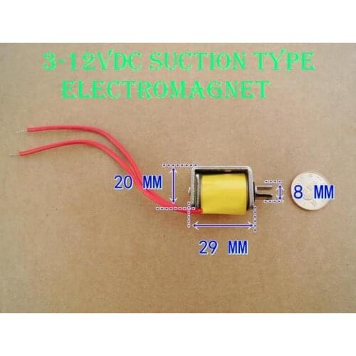 2PCS 3-12 V DC Suction Type Electromagnet Frame Type Electromagnet Solenoid Stroke