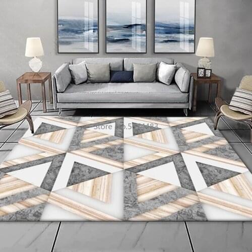 200*300cm Modern Marble Pattern Triangle Stitching Living Room Bedroom Kitchen Bedside Carpet Floor Mat Customization