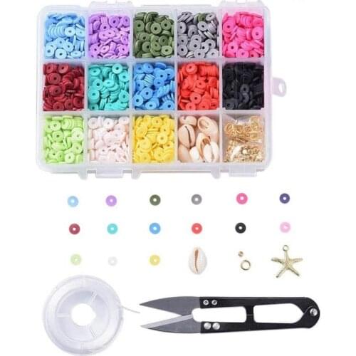 200pcs DIY jewelry accessories color soft ceramic chip material handmade bracelet circular diaphragm braclets for women