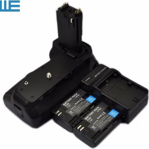 BG-E14 Battery Grip + LP-E6 Battery Holder+ AA Battery Holder + 2X LP-E6 Batteries + 1 Charger for Canon 70D camera