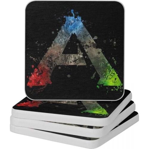 Ark Survival Evolved Splatter Diatomite Square Round Shape Coaster Quick-drying Cup Bonsai Mat Soap Toothbrush Pad Diameter 10