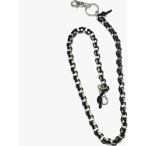 Fashion Punk Hip-hop Belt Waist Chain Male Pants Chain Men Jeans Pu Bullet Keychain Metal Clothing Accessories Key Chain DR126