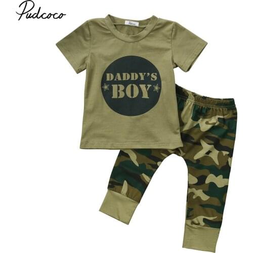 Citgeett Camouflage Newborn Baby Boys Girls T-shirt Tops Pants Outfits Set Clothes Casual 0-24M