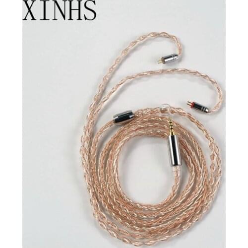 DIY earphone cable 8core copper silver mixed plated upgrade wire earphone line with MMCX/2PIN For KZ ZSN ZSTX ZSN PRO X ZSX ZAX