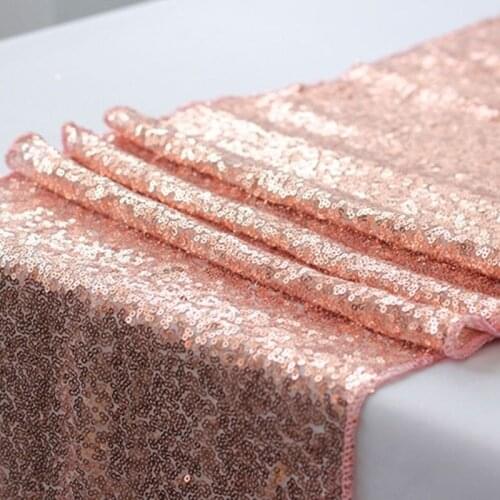 30X180cm Wedding Table Decoration Sequin Table Runner Party Decoration Rose Gold Silver Pink Blue Wedding Table Runner