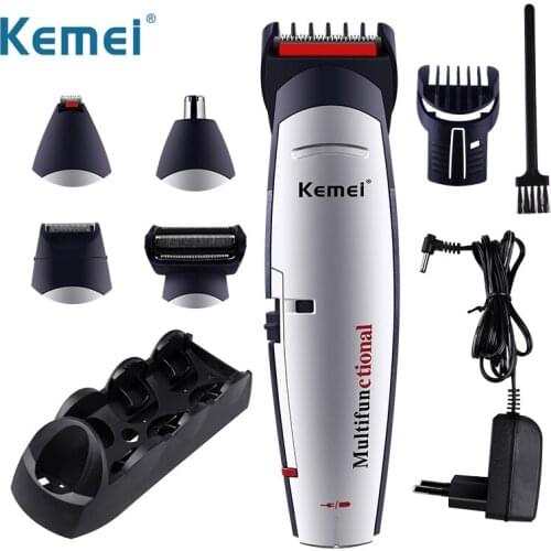 Kemei 5 In 1 Hair Clippers Male Beard Shaver Body Grooming Trimmer Cordless Shaving Barber Pro Machines Multifunctional Mower