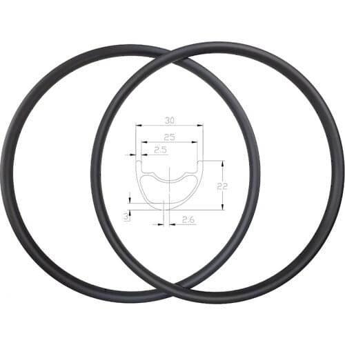 SUPER LIGHT 310g 29er XC Asymmetric Hookless MTB Carbon Rims 30mm width 22mm depth UD Matte Glossy Tubeless Mountain bike Wheels