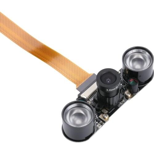 Raspberry Pi Zero W Camera Module Focal Adjustable Night Vision Webcam with IR Sensor LED Light for Raspberry Pi Zero V1.3