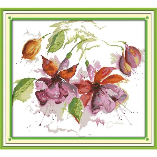 Gorgeous lily cross stitch kit flower 14ct printed fabric canvas stitching embroidery DIY handmade needlework