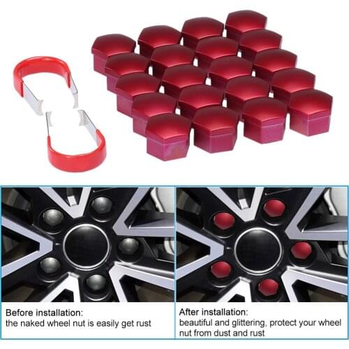 Set of 20pcs Universal 17mm Chrome Plastic Car Wheel Nut Covers Bolt Caps