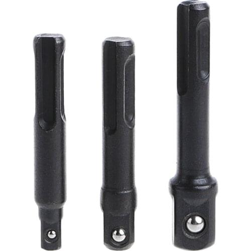 3 Pcs SDS Plus Drill Socket Driver Set 1/4" / 3/8" 1/2" Chuck Adaptor Hand Tools