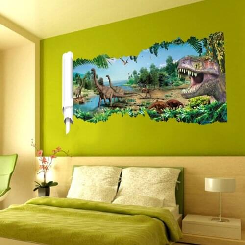 COVPAW Wall Sticker Dinosaur Jurassic Park Childrens Room Bedroom Living Room Kids Room Nursery Boys Baby Girls Room Decal