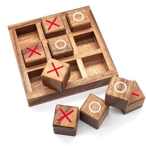 XO Wood Chess Board Game Toy Funny Parent-Child Interaction Game Board Intelligent Puzzle Game Educational Toy For Kids