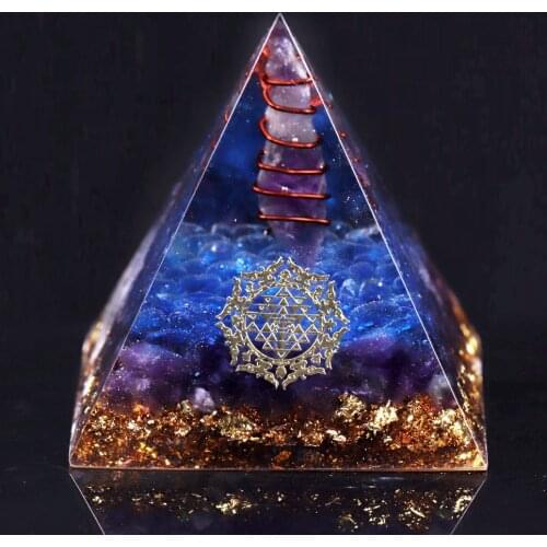 Organ Reiki Division Hand Work Orgonite Handmade Spiritual High Frequency Energy Orgon Pyramid Crystal Healing Emf Protection