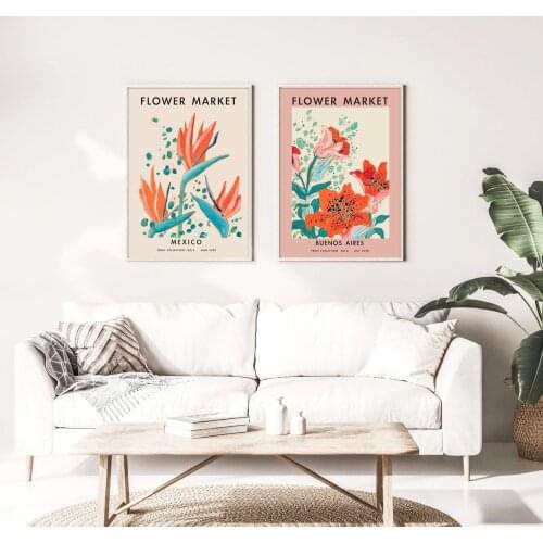 Flower Market Poster Canvas Wall Print Floral Buenos Aires Mexico Floral Poster Print Flower Wall Art Ideal Gift Wall Poster