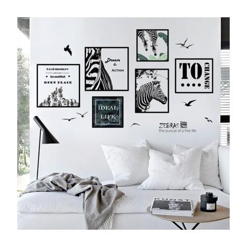Simple Nordic Poster Wall Sticker Personality Zebra Photo Frame Living Room Decoration TV Background Wallpaper Painting Abstract