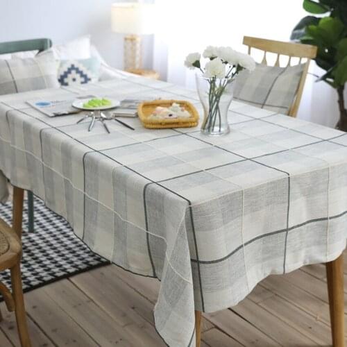 Embroidery Plaid Crochet Linen Tablecloth Rectangular Dining Table Cloth Coffee Table Dustproof Table Cover Home Kitchen Obrus