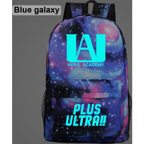 Luminous Cartoon Anime Deku My Hero Academia Galaxy Plaid Children School bag Teenagers Student Schoolbags Women Men Backpack