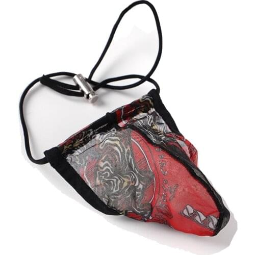 Thin Belt Low Rise Penis Pouch G String Mesh Panties Men Bikini Thong Man Sexy U Convex Underwear Tanga hombre Jockstrap