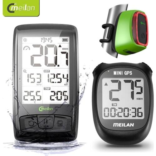 Meilan M3 M4 Bike Computer Wireless Cycling Speed & Cadence Sensor Bike Speedometer Odometer Bicycle Computer with Taillight LED